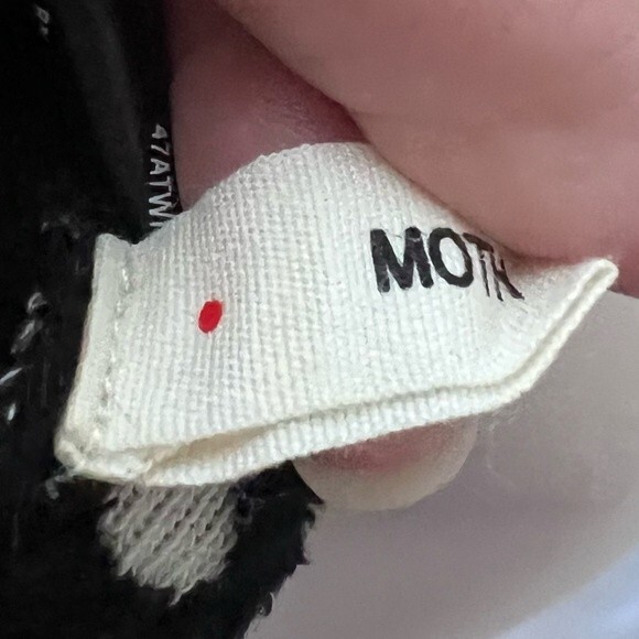 Anthro MOTH Soft Jacquard Dot Striped Black Cream Knit Flare Skater Skirt Small - Picture 7 of 8